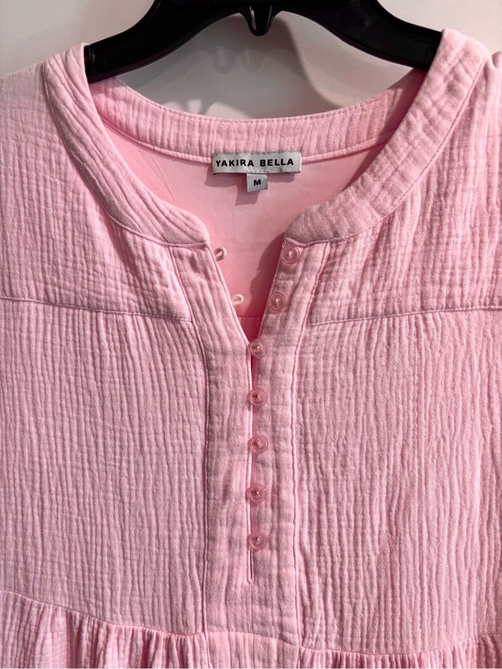 NEW MIDI LENGTH YAKIRA BELLA PINk LIGHTWEIGHT COTTON DRESS LONG SLEEVE SZ M - Picture 7 of 10